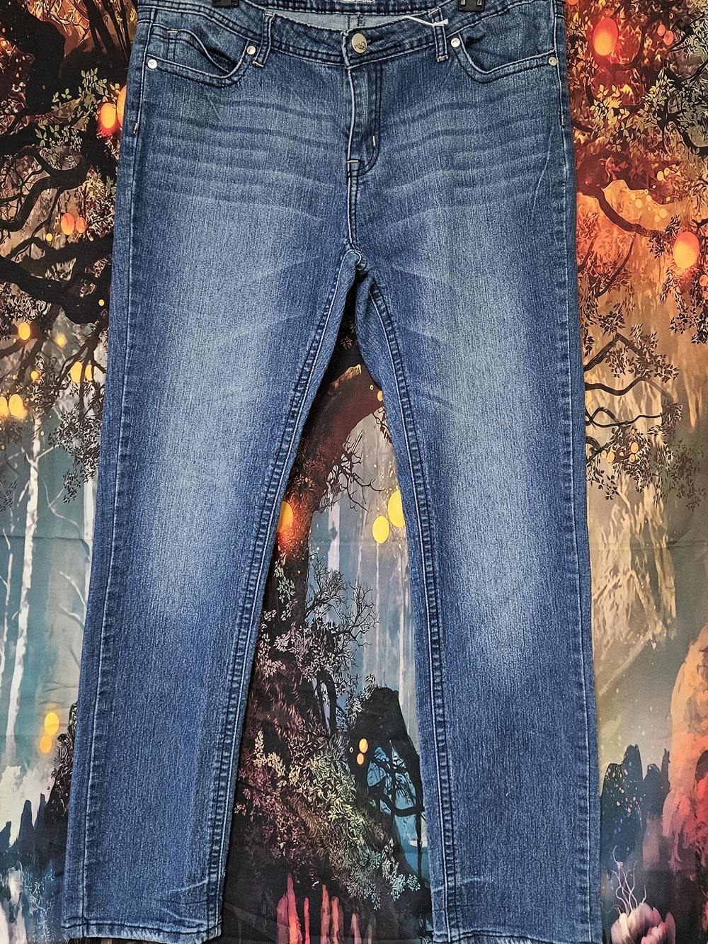 DO Denim Blue Washed Denim Jeans with Embroidered Waistband